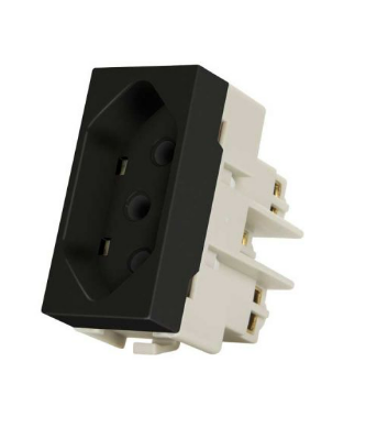 Modulo Tomada Padrao Brasileiro 2PT 20A 250V Ebony Sleek Margirius