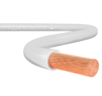 Cabo Flexsil 750V 4,00MM Branco Metro Sil