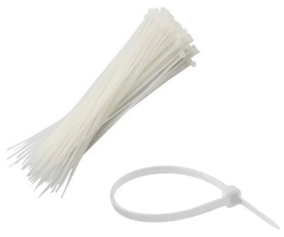 Abracadeira Nylon 200 X 2,50MM Branca C/100