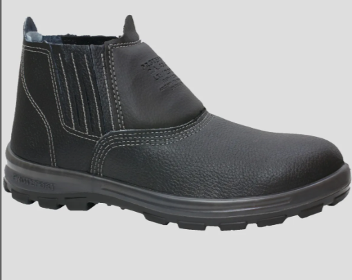 Botina Elastico BI Couro Bico Plastico Bb01sb Preto Protefort