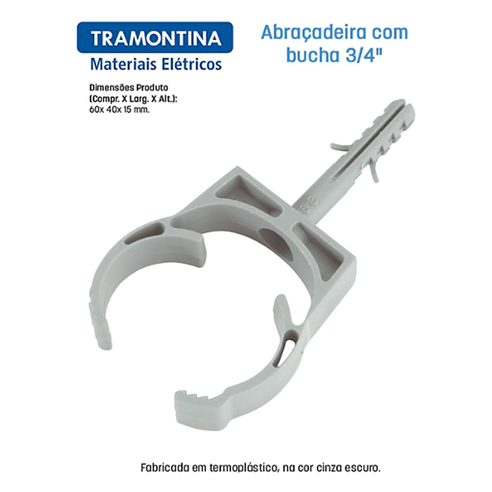 Abracadeira C/ Bucha 3/4 Cinza Tramontina