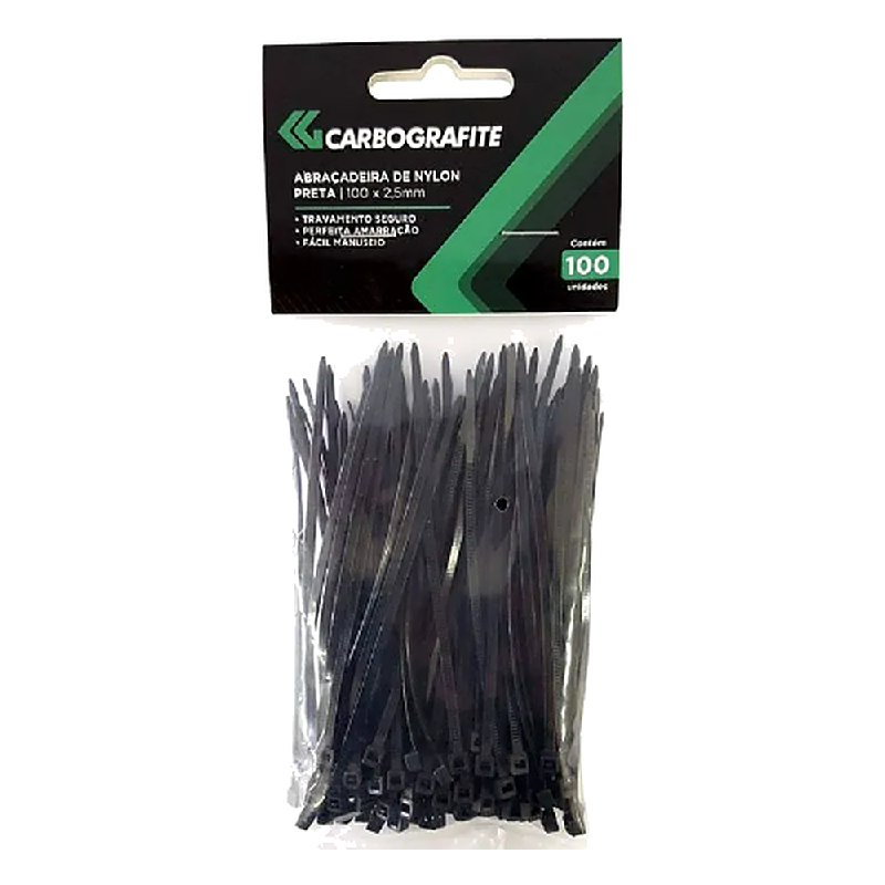 Abracadeira Nylon 400X4,8 MM Preta Carbografite