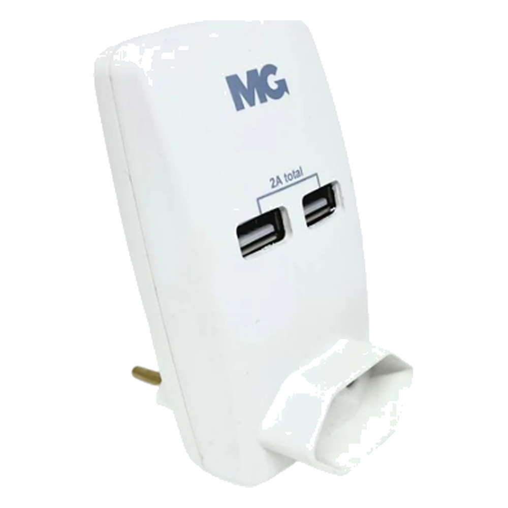 Adaptador Usb BR 2PT 250V 10A C/ 2 Tomadas Usb 2A Margirius