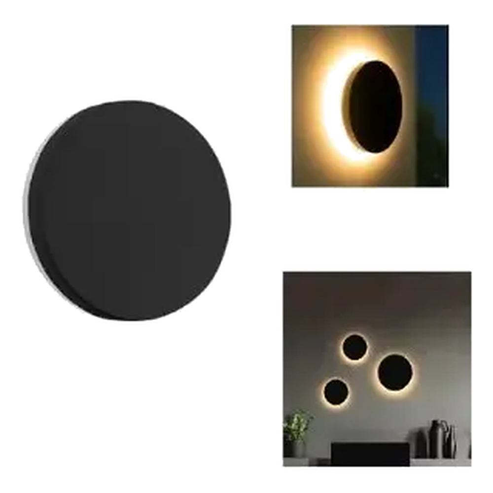 Arandela Eclipse 12W 3000K Ip65 Preta Gaya
