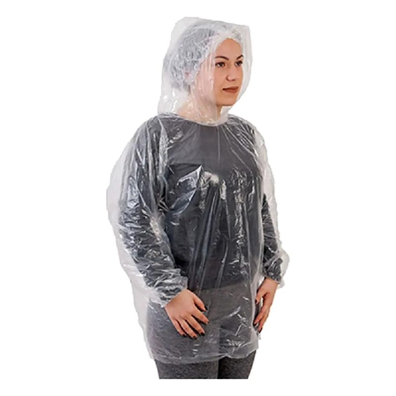 Bata Polietileno Com Capuz C/E Cintura Impermeavel 010 Prevemax