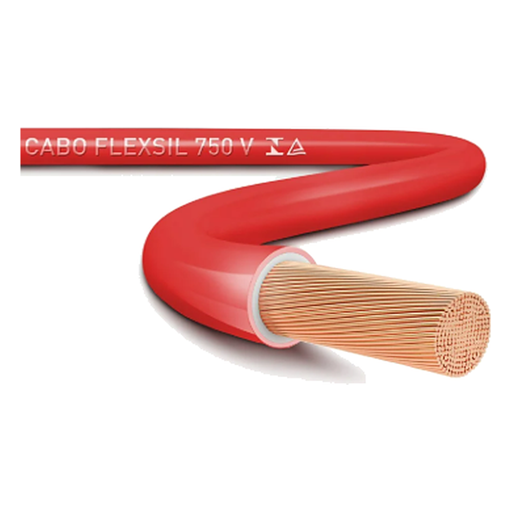 Cabo Flexsil 750V 16,00MM Vermelho Metro Sil