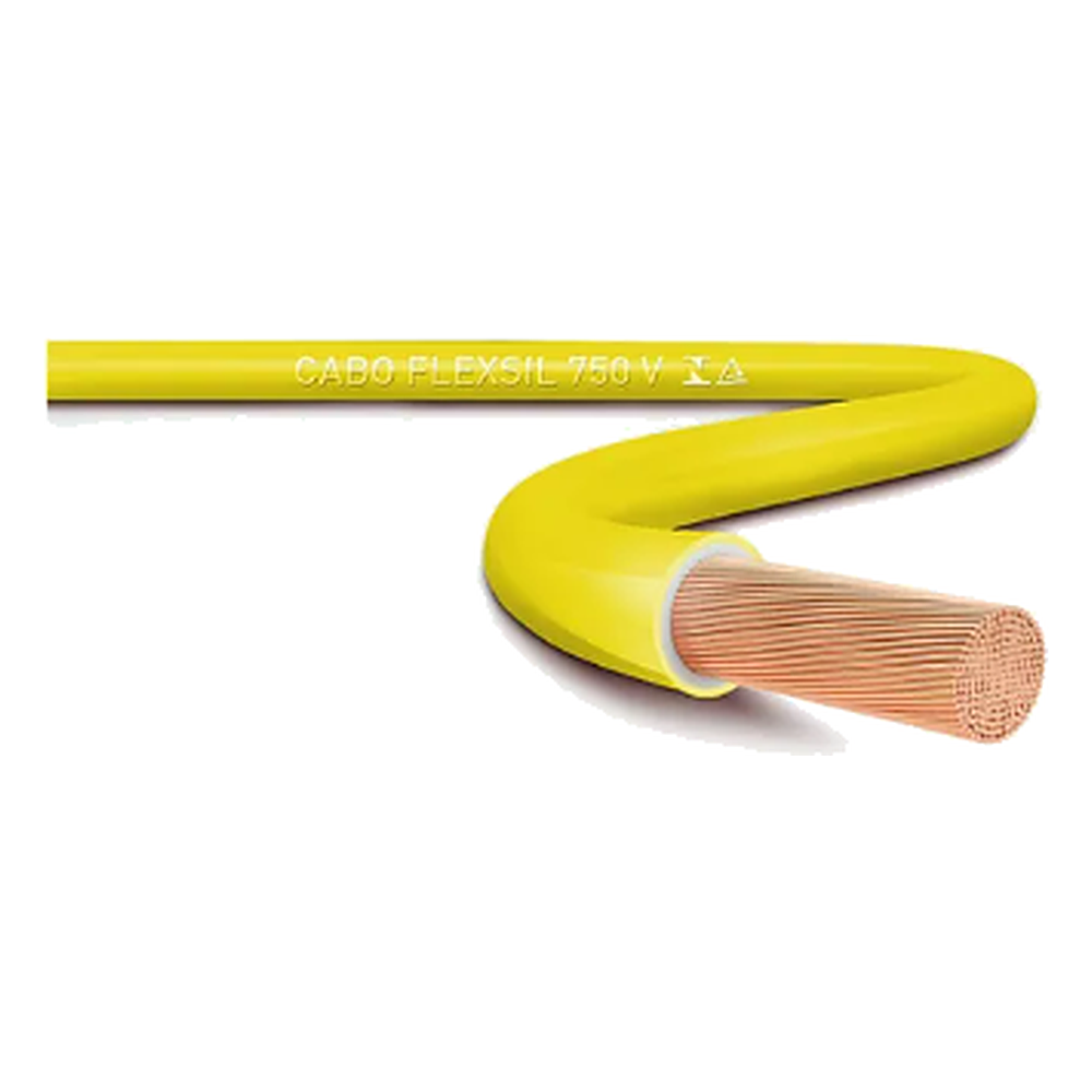 Cabo Flexsil 750V 4,00MM Amarelo Metro Sil