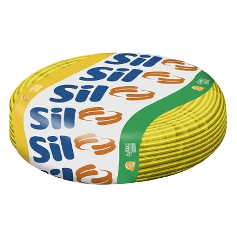 Cabo Flexsil 750V 6,00MM Amarelo Rolo C/ 100M Sil
