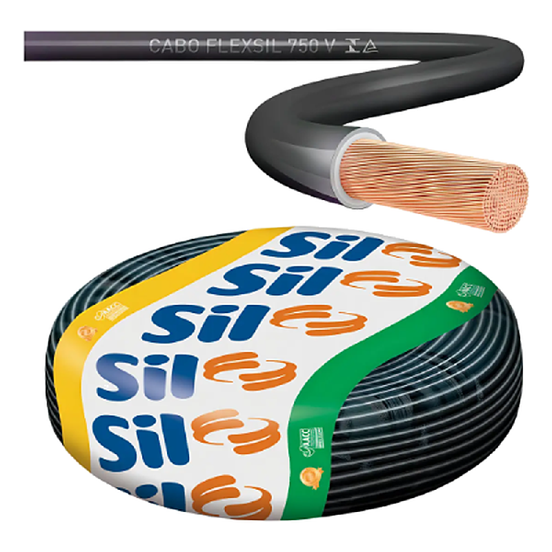 Cabo Flexsil 50,00MM 750V Preto Sil