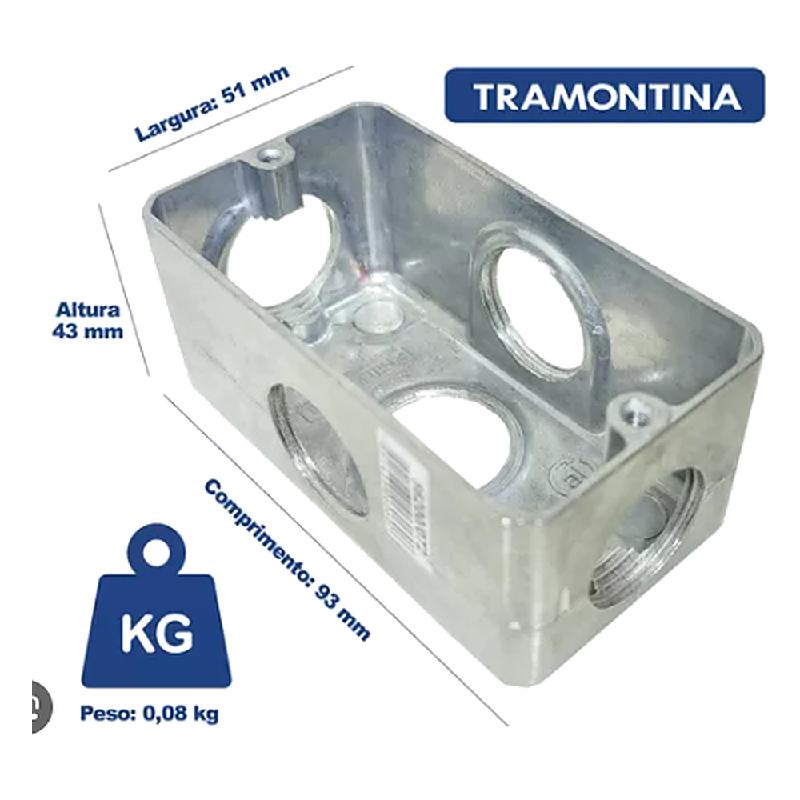Caixa Mult X Alum 3/4 Condulete Tramontina P/ Eletroduto