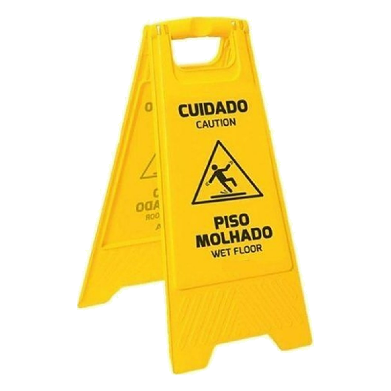Cavalete Duplo 610X300MM Amarelo C Escorregadio Plastcor