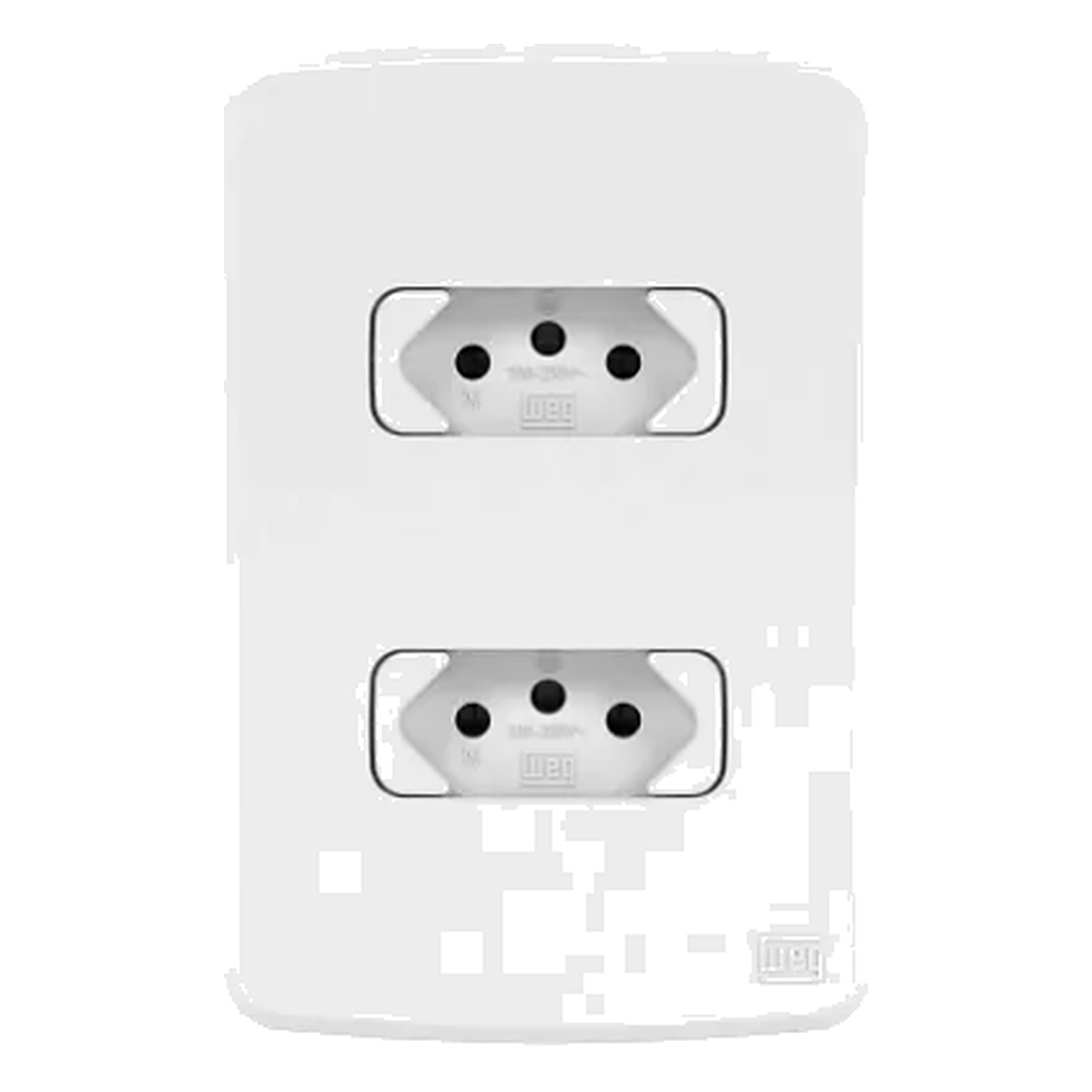 Conjunto 2 Tomada 10A 2PT Branco Linha Compose Weg