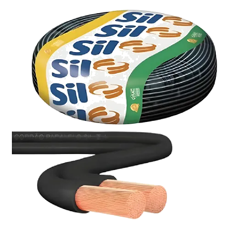 Cordao Flex Paralelo Sil 300 V 2X0,75 Preto