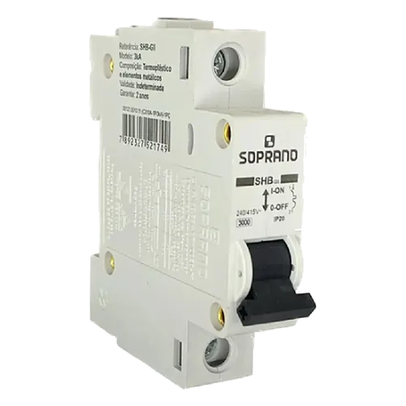 Disjuntor Din Mono 1P 70A Soprano