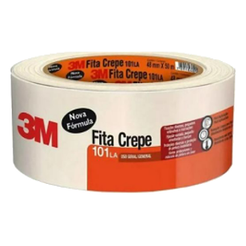 Fita Crepe 101LA RL 48MMX50M Uso Geral Rolo 3M