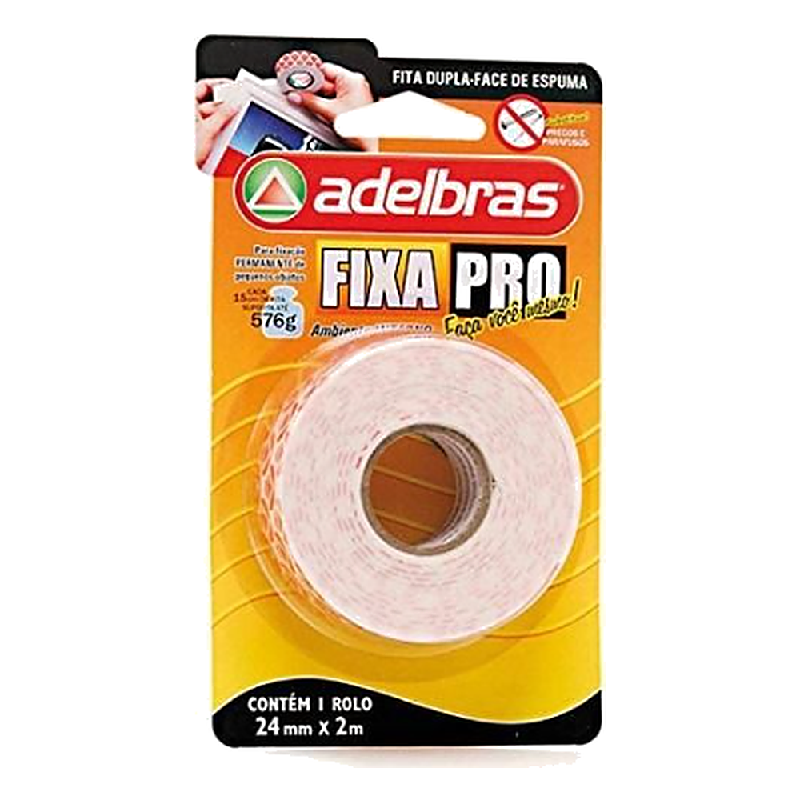 Fita Dupla Face Fixa Pro Espuma 24MMX2M Unidade 063410003 Adelbras