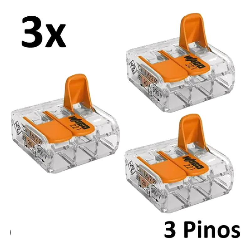 Kit Com 4 Conector DE Emenda 221 413 4MM Wago