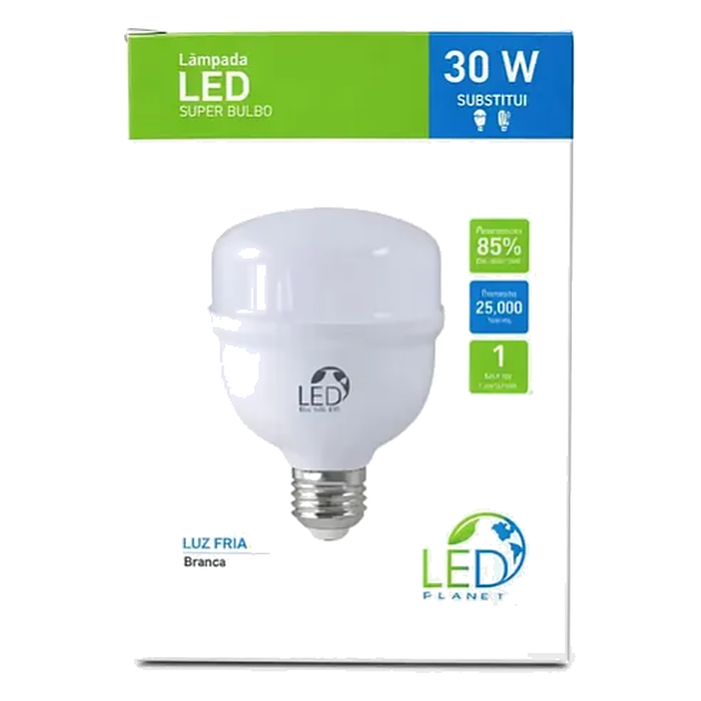 Lampada DE Led 30W E27 Bulbo T 6500K Ledplanet