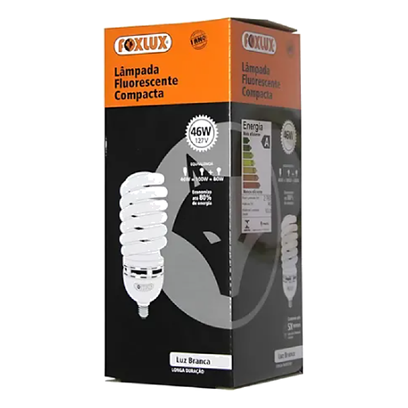 Lampada Espiral 46W Foxlux 127V E 27 6400K Eb85 27