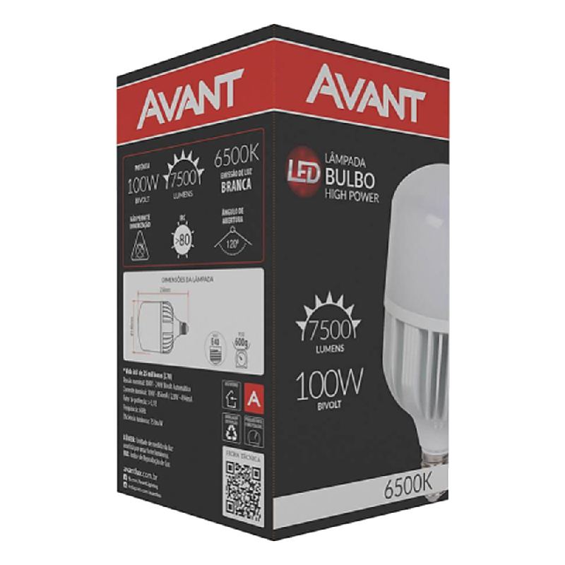 Lampada Led Bulbo 100W E 40 6500K Avant