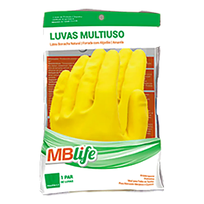 Luva DE Latex Amarela Para Limpeza Mblife Par Medix