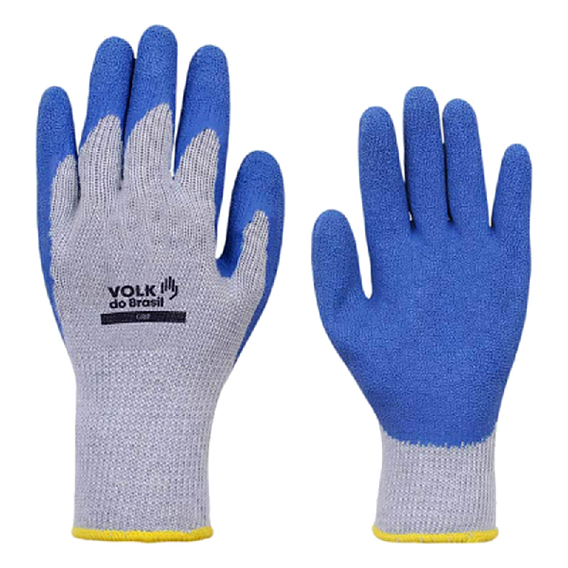 Luva Grip Banho Latex Azul Desempenho 2142B Volk