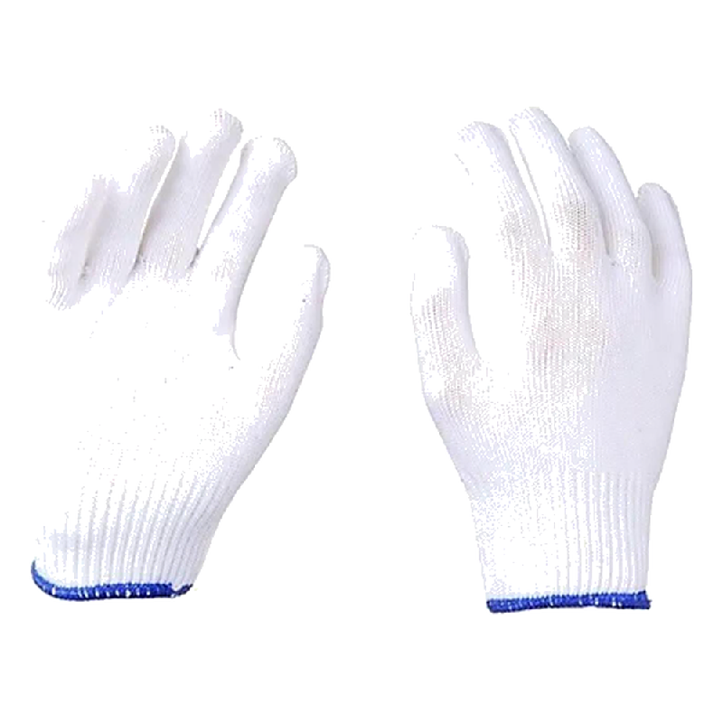 Luva Helanca Branca S/Pigmento Punho Azul Fios Big Compra