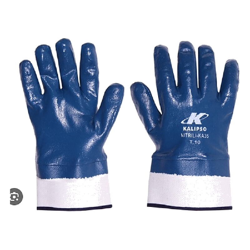 Luva Nitrilica Com Suporte Textil KA 35 Azul Kalipso