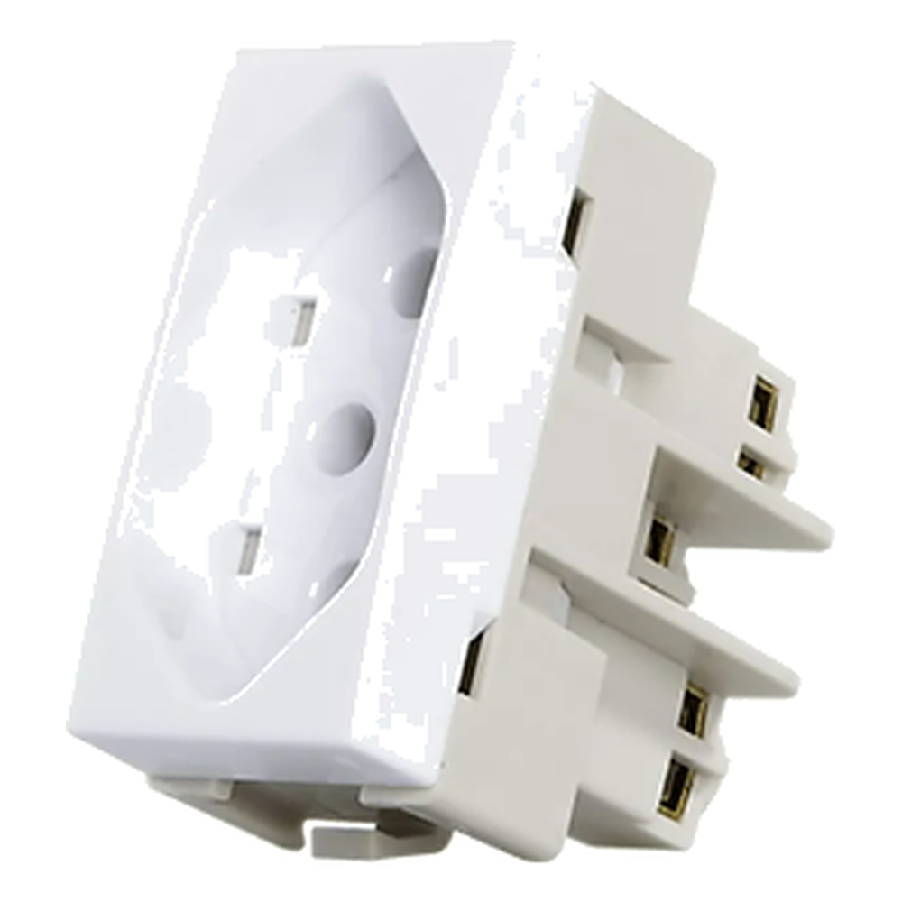 Modulo Tomada 10A Branco 2PT 250V Linha Sleek Margirius