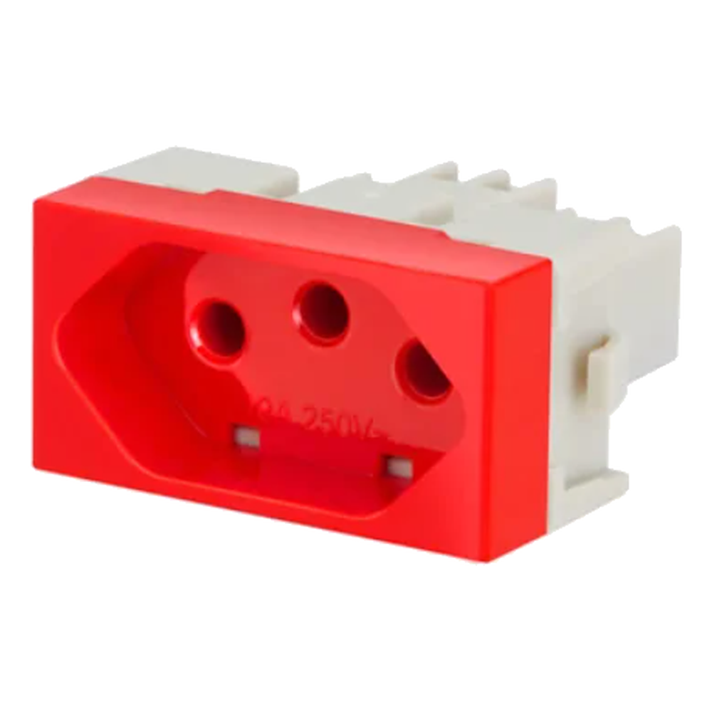 Modulo Tomada 10A Vermelho 2PT 250V Linha Infinit Margirius