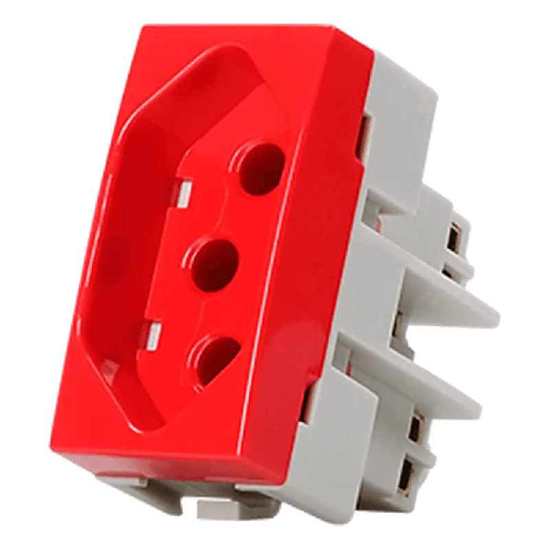 Modulo Tomada 10A Vermelho 2PT 250V Linha Sleek Margirius