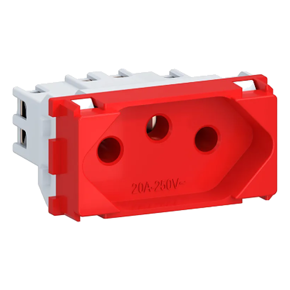 Modulo Tomada 10A Vermelho 2PT Linha Equile Weg