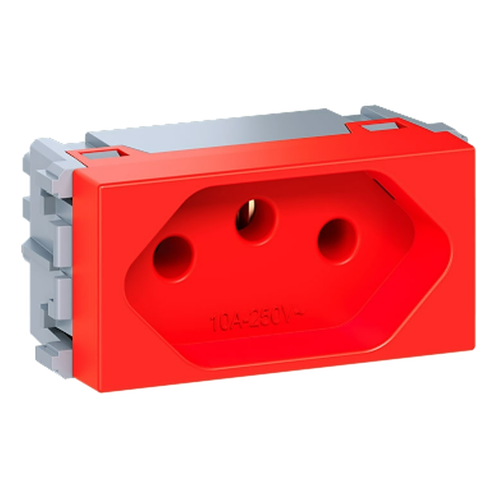 Modulo Tomada 20A Vermelho 2PT 20A Linha Liz Tramontina