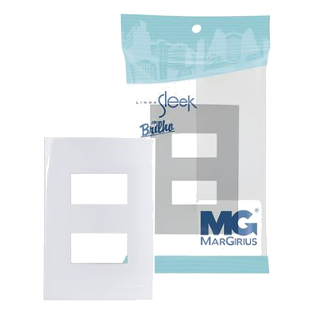 Placa 4X2 2 Postos Horizontais Separados BR Sleek Margirius