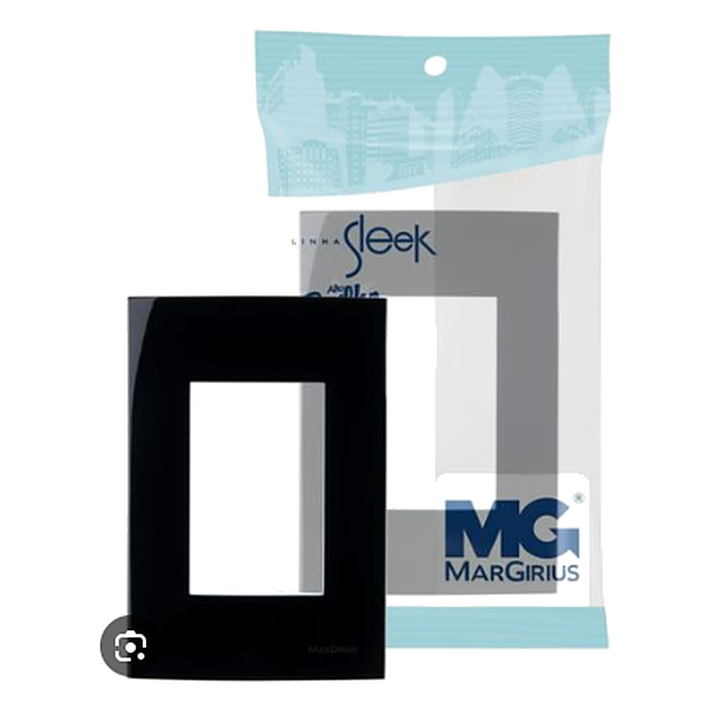 Placa 4X2 3 Postos Horiz Ebony Sleek