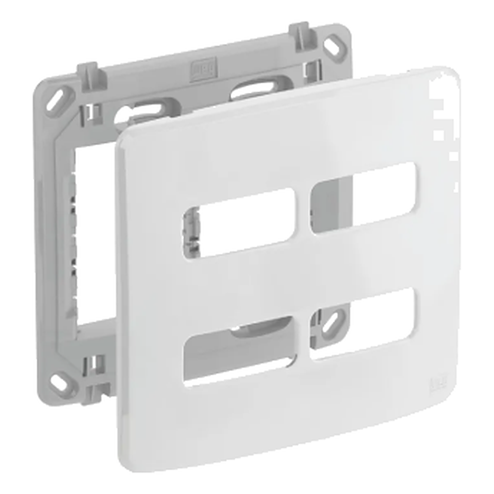Placa 4X4 4 Postos Com Suporte Branco Linha Compose Weg