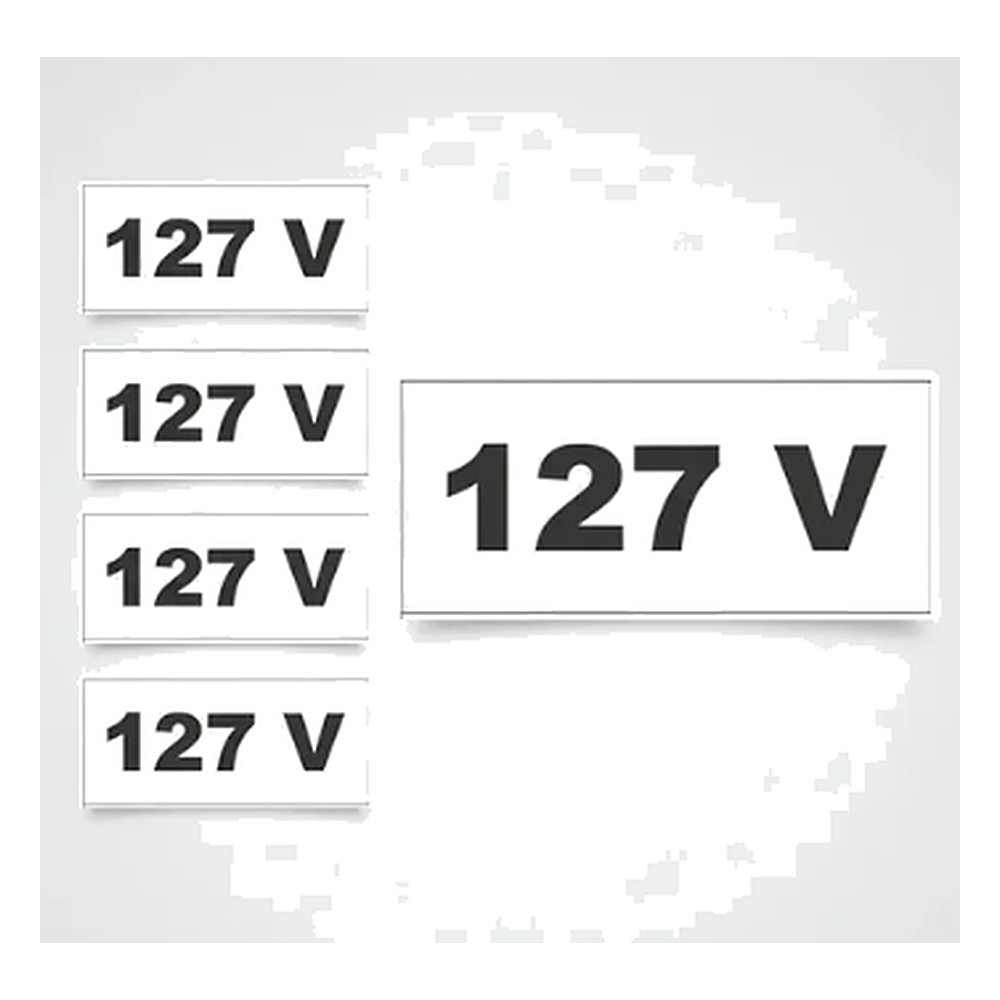 Placa EM Poliest 5X25 Etiq Voltagem 127 Volts C/10