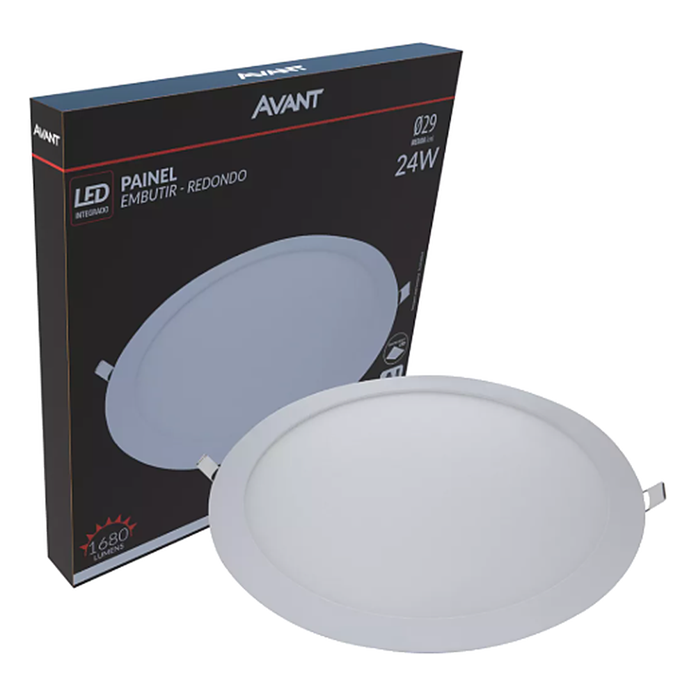 Plafon 24W Embutir Redondo 6500K Biv Avant