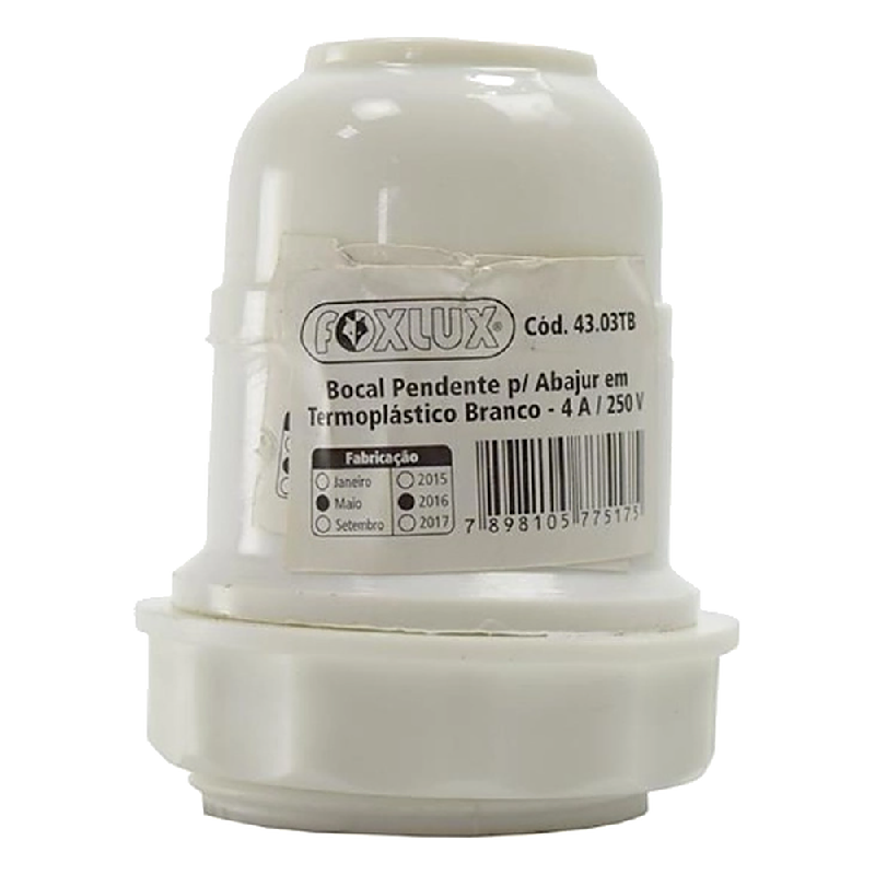 Porta Lampada E27 Pend Abajur Ventilador Branco Foxlux