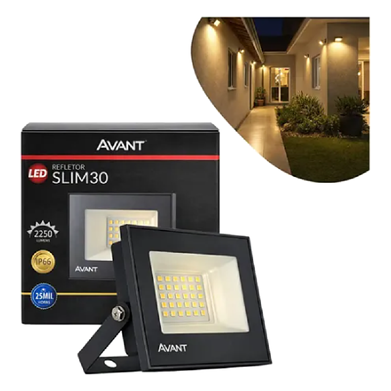 Refletor Led 30W 3000K Avant