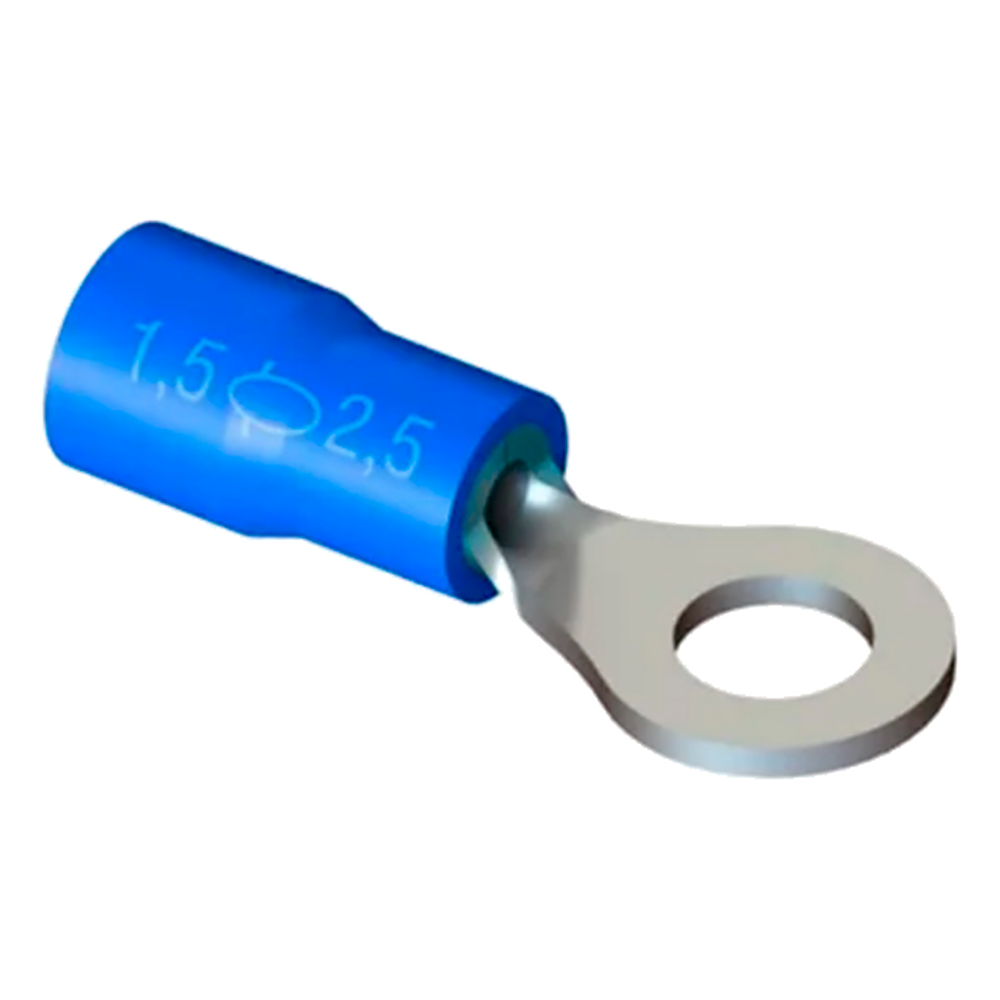 Terminal Olhal Anel Pre Isolado 1,5 2,5 Azul M6