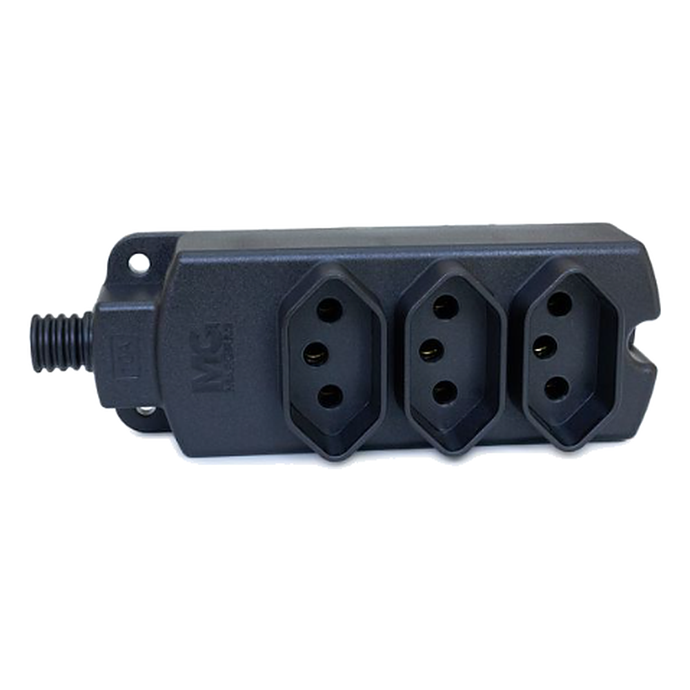 Tomada Multipla 3 Tomadas Preto 2PT 20A Margirius