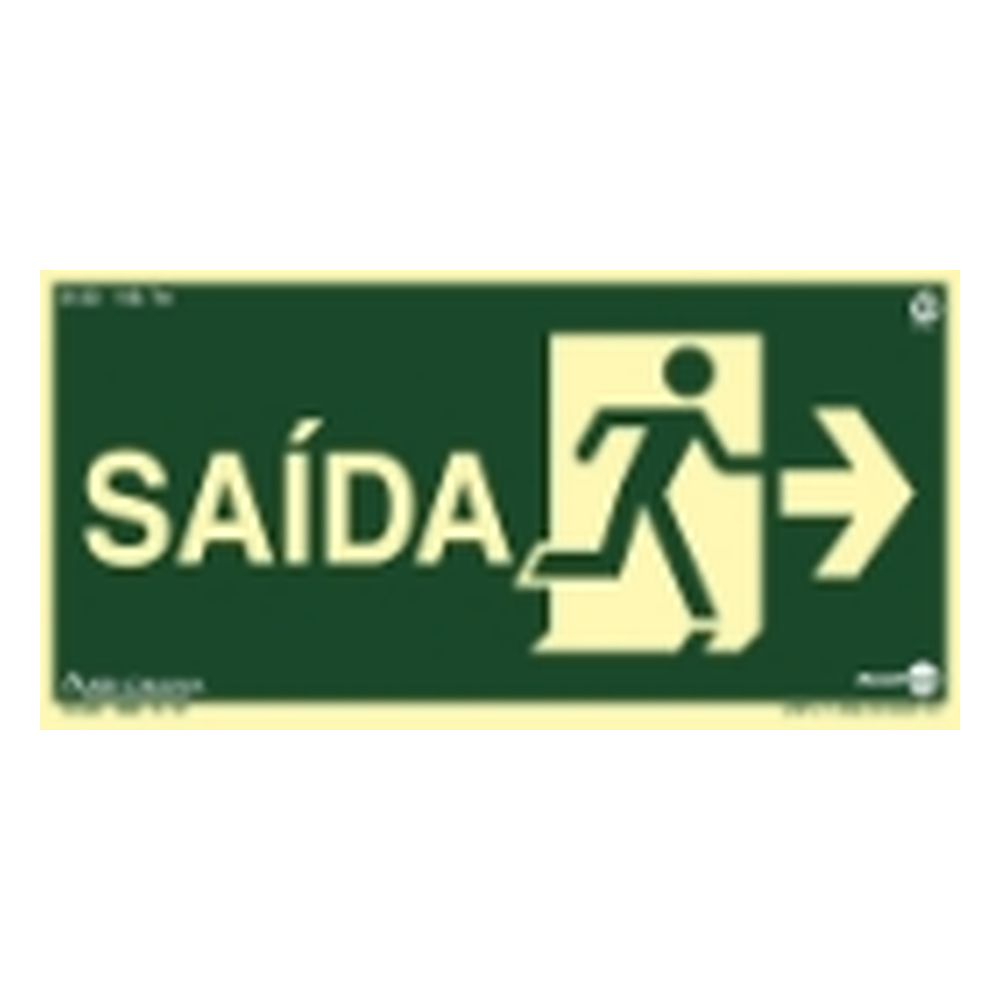 Placa Sin Paf03 S13 D Sentido DA Saída DE Emerg à Direita Pvc 2MM Fot 24X12CM Encartale
