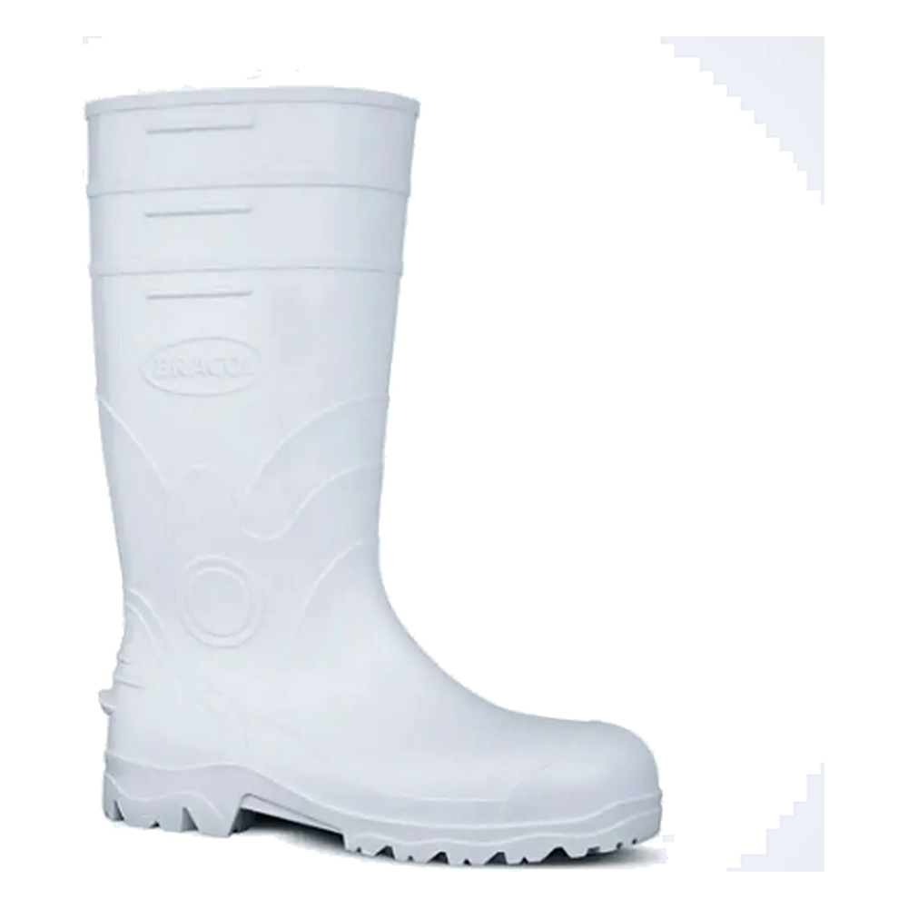 Bota Pvc Cano Longo Branca Com Forro Bracol
