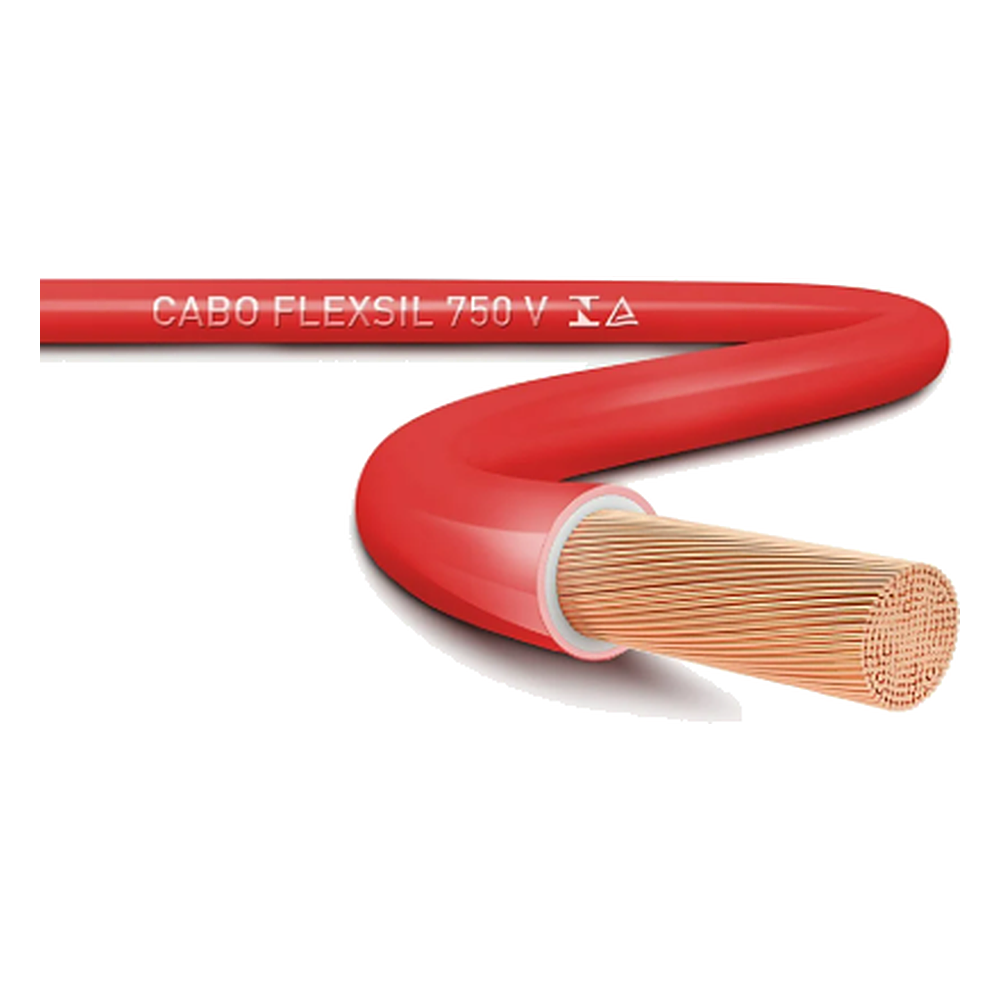Cabo Flexsil 750 V 6,00MM Vermelho Por Metro Sil