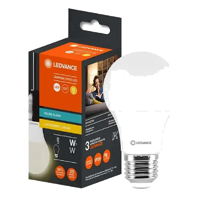 Lampada Led Bulbo A60 9W Biv 3000K Ledvance