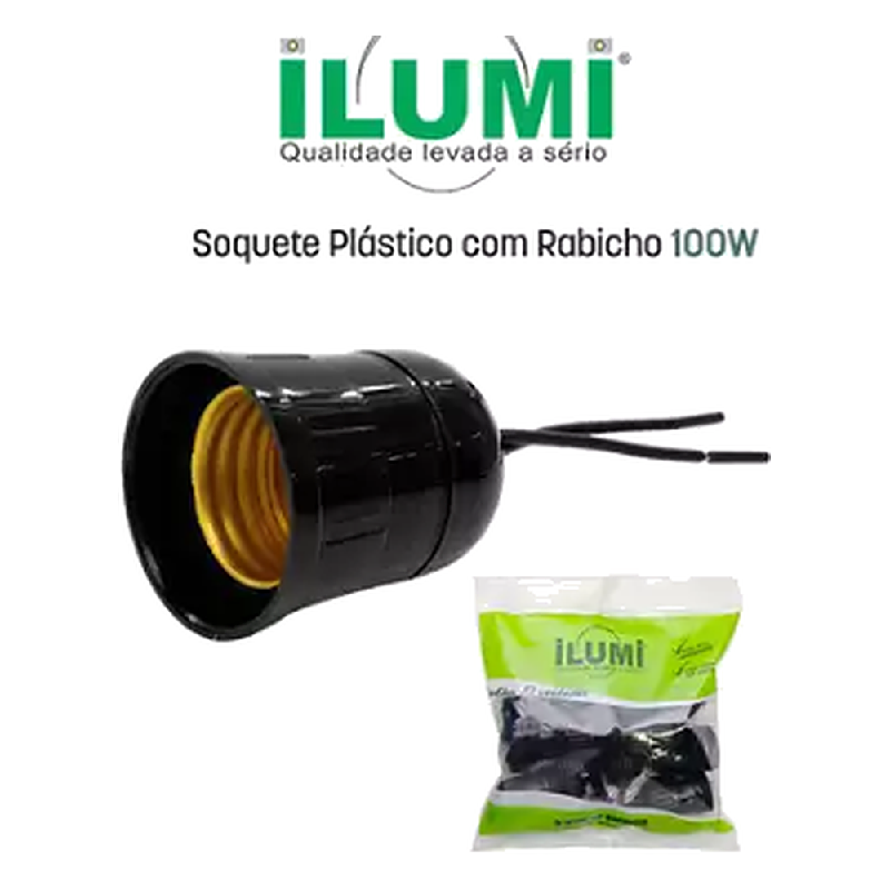 Porta Lampada Soquete C/ Rabicho 100W Ilumi