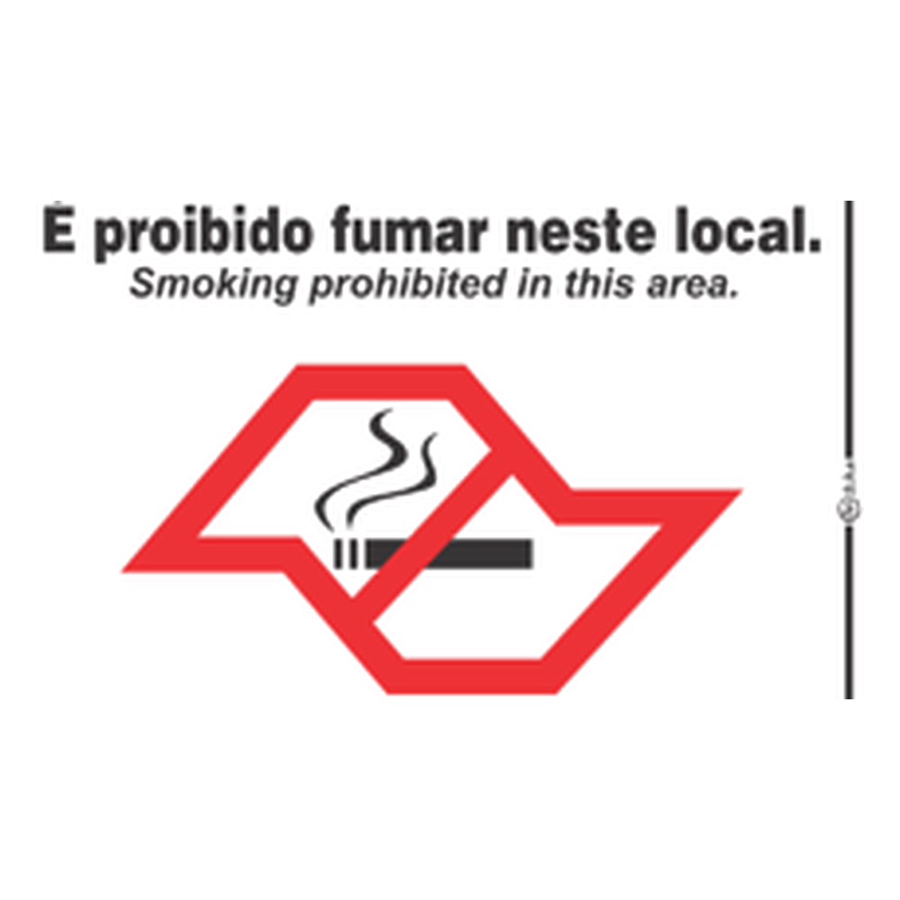 Placa Sin Av04 é Proibido Fumar SP (Kit C/ 2 Unid) Vinil Adesivo 20X25CM Encartale