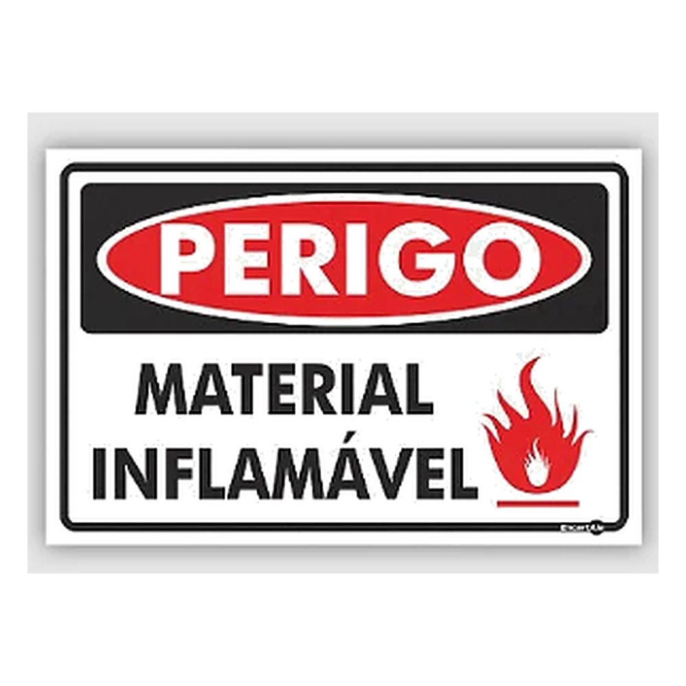 Placa Sin Ps156 Perigo Material Inflamável PS 0,80MM 30X20CM Encartale