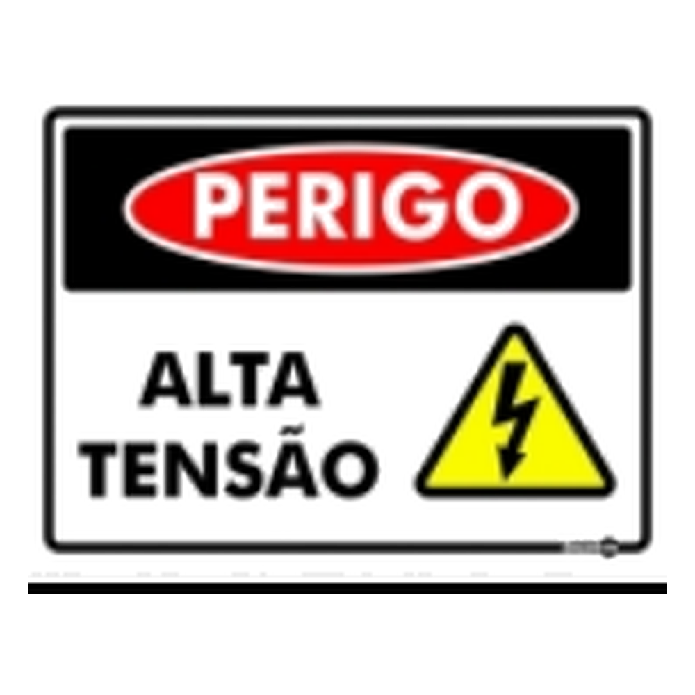 Placa Sin Ps128 Perigo Alta Tensão PS 0,80MM 20X15CM Encartale